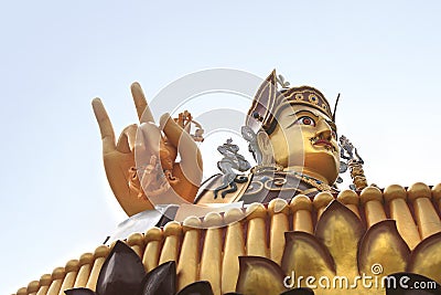 Padmasambhava statue near Rewalsar Lake (Tso Pema Lotus) in Rewalsar town, India Stock Photo