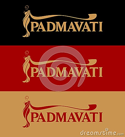 Padmavati Sarees logo with women figure vector. Vector Illustration