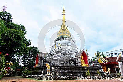 Padoda at Buppharam Temple at Chiangmai, Thailand. Beautiful buddhist temple Editorial Stock Photo