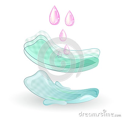 Pads for feminine hygiene Vector Illustration