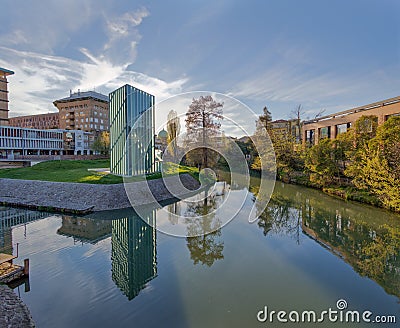 Monument Memory and Light by the canal in Padua Italy Editorial Stock Photo
