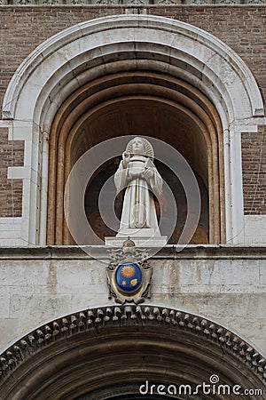 Padua, Italy - August 27 2023: Detail facade of Basilica of Saint Anthony Stock Photo