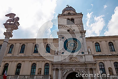 Padua - View on the astronomical clock tower on Piazza dei Signori in Padua, Veneto, Italy Stock Photo