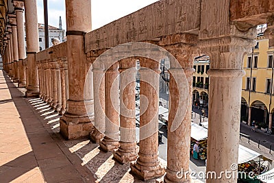 Padua - View on Piazza delle Erbe from the loggia of Palazzo della Ragione in Padua, Veneto, Italy Stock Photo