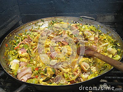 Paella - food and family Stock Photo