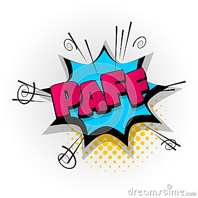 Paff pow comic book text pop art Vector Illustration