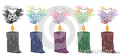 Pagan Horned God Cernunnos Candles Stock Photo