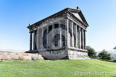 Pagan temple of the pre-Christian era in Garni, Armenia. Stock Photo