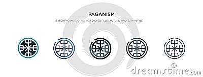 Paganism icon in different style vector illustration. two colored and black paganism vector icons designed in filled, outline, Vector Illustration