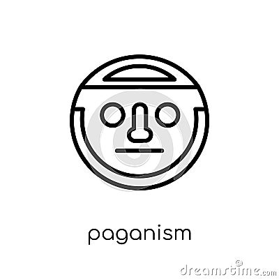 Paganism icon. Trendy modern flat linear vector Paganism icon on Vector Illustration