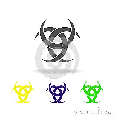 Paganism Odin horns sign multicolored icon. Detailed Paganism Odin horns icon can be used for web, logo, mobile app, UI, UX Stock Photo