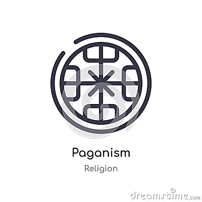 paganism outline icon. isolated line vector illustration from religion collection. editable thin stroke paganism icon on white Vector Illustration