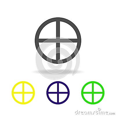 Paganism Sun Cross sign multicolored icon. Detailed Paganism Sun Cross icon can be used for web, logo, mobile app, UI, UX Stock Photo