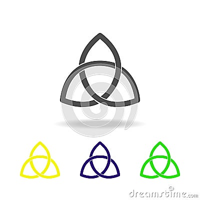 Paganism Triquetra sign multicolored icon. Detailed Paganism Triquetra icon can be used for web, logo, mobile app, UI, UX Stock Photo