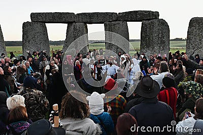 Pagans Mark the Autumn Equinox at Stonehenge Editorial Stock Photo