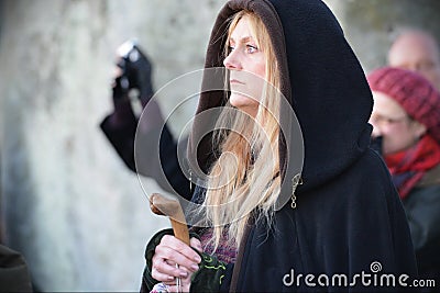 Pagans Mark the Autumn Equinox at Stonehenge Editorial Stock Photo