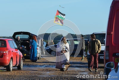 Pagans Mark the Autumn Equinox at Stonehenge Editorial Stock Photo