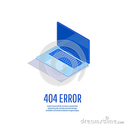Page with 404 Error Page on laptop display Stock Photo