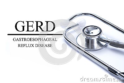 Page with GERD Gastroesophageal Reflux Disease on the table wi Stock Photo