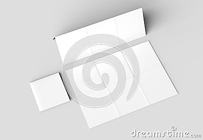 12 page leaflet - French fold square brochure mock up isolated o Stock Photo