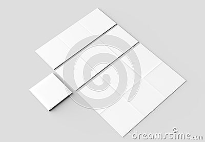 12 page leaflet - French fold square brochure mock up isolated o Stock Photo