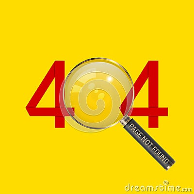 404 Page not Found Design Template. 404 Error Page Concept. Link to Non-Existing Domain. Vector Illustration Stock Photo
