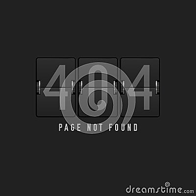 404 Page not Found Design Template. Mechanical Airport Display. 404 Error Page Concept. Vector Illustration Vector Illustration
