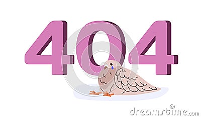 404 page not found error, funny creative humor design, access failure, technical loading problem. Website mistake Vector Illustration