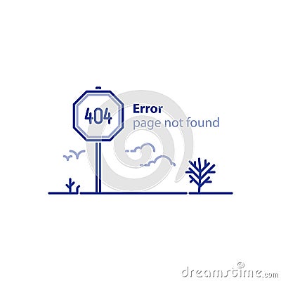 Page not found, 404 error, web page banner, search result concept Vector Illustration