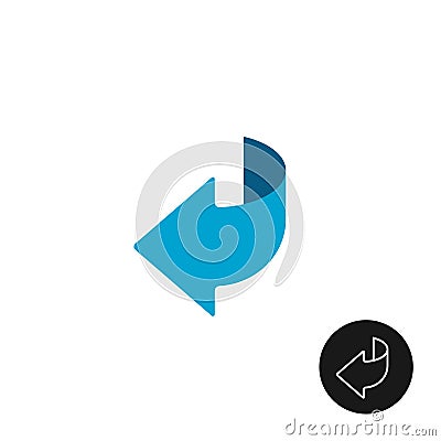 Page turn or back arrow flat and linear icon Vector Illustration