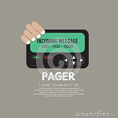 Pager The Old Wireless Telecommunication Technology Vector Illustration