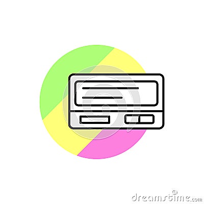 Pager technology icon. Simple line, outline vector in color circle of retro 90s style icons for ui and ux, website or mobile Stock Photo