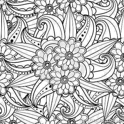 Pages for adult coloring book. Hand drawn artistic ethnic ornamental patterned floral frame in doodle. Vector Illustration