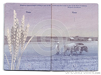 USA Passport Blank Page Editorial Stock Photo