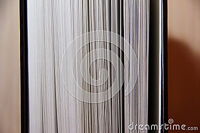 The pages of a thick book from the near Stock Photo