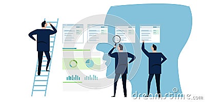 pageview or page view web page impression analytics looking at the website traffic data Vector Illustration