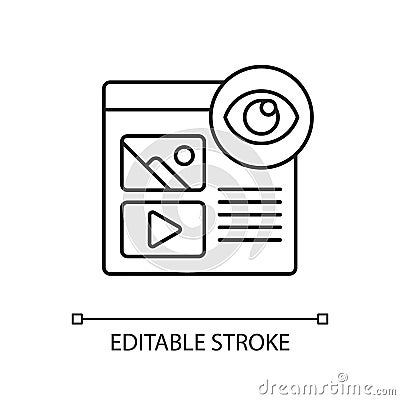 Pageviews linear icon Vector Illustration