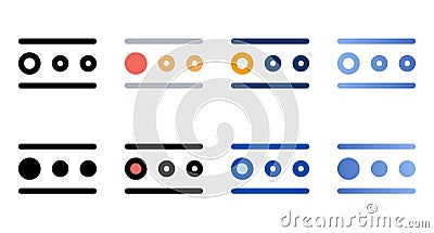 Pagination icons in different style. Pagination icons. Different style icons set. Vector illustration Vector Illustration