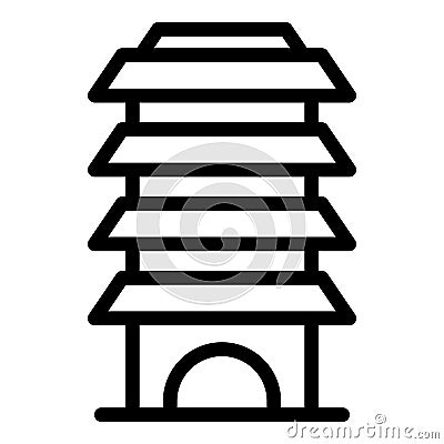 Pagoda building icon outline vector. China house Stock Photo