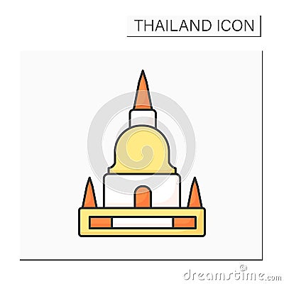 Pagoda color icon Vector Illustration