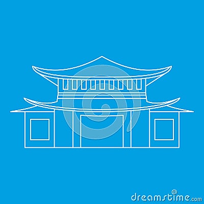 Pagoda icon, outline style Vector Illustration