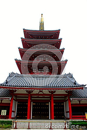 Pagoda outside Sensou-ji Temple in Asakusa, Tokyo Stock Photo