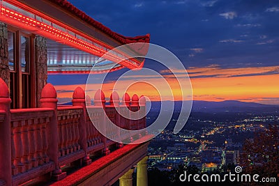 Pagoda Overlooking City of Reading, Pennsylvania Stock Photo