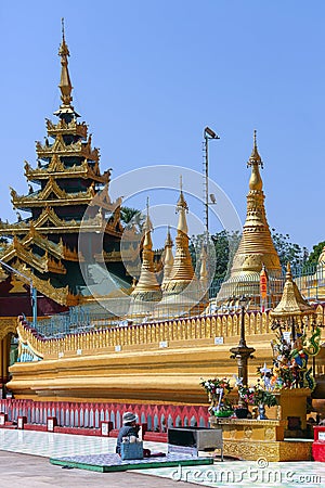 Shwemawdaw Paya temple complex - Bago - Myanmar Editorial Stock Photo