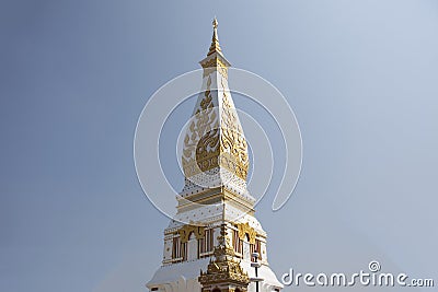 Pagoda or Stupa of Wat Phra That Phanom temple for foreign traveler and thai people travel visit and respect praying relic legend Stock Photo