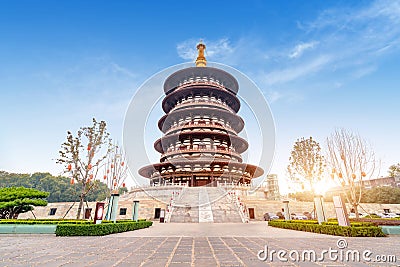 Pagoda in Sui and Tang National Historical Park, Luoyang, China Stock Photo