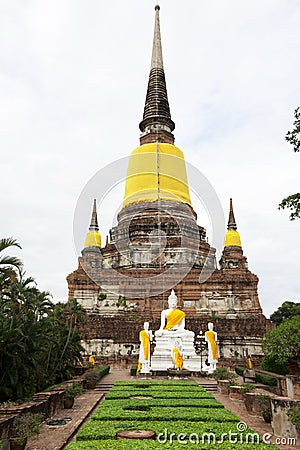 Pagoda at Wat Yai Chaimongkol, Ayutthaya, Thailand Stock Photo