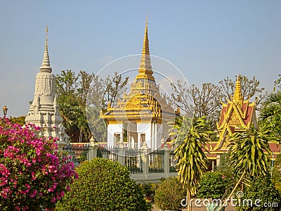 Pagodas in Cambodian Royal Palace Editorial Stock Photo