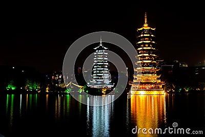 Pagodas, Guilin, China Stock Photo