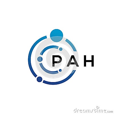 PAH letter technology logo design on white background. PAH creative initials letter IT logo concept. PAH letter design Vector Illustration